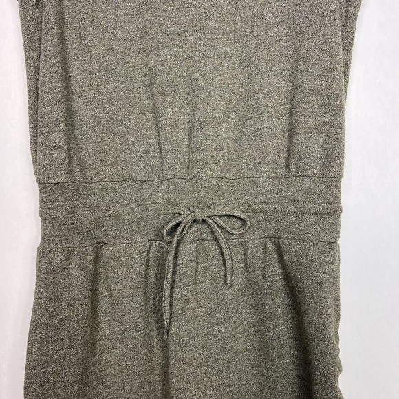 Zella Terry Dress Womens Small Gray Heather Waist Ties Sleeveless Ruched Mini - Picture 4 of 14
